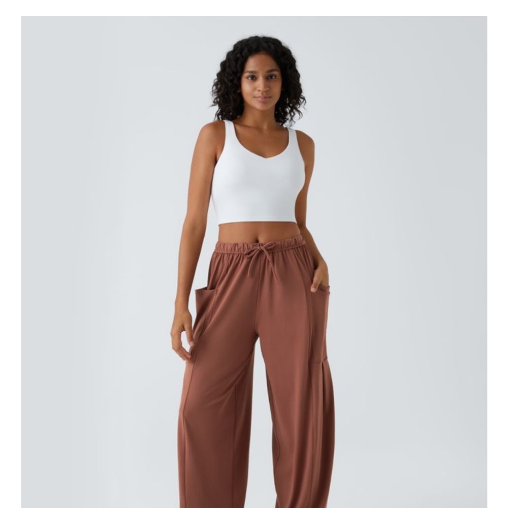 HALARA Wide Leg Jumpsuit Pants in Brown